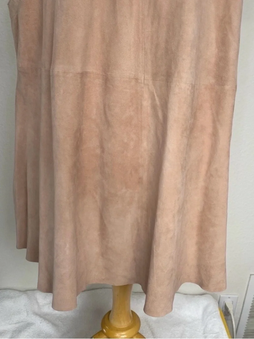 Free People Women Nude Talk Of The Town Boho Suede Leather Oversize Tunic Size L